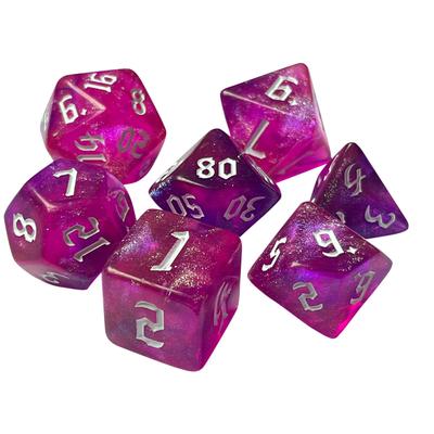 7 יחידות קוביות DND מנצנצות אפקט כוכבים סט קוביות פוליהדרלי סגנונות גופן רטרו סט קוביות קסם בידור שולחני למסיבה
