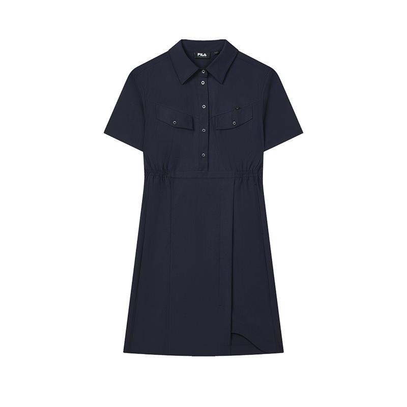 New FILA Short Sleeved Dresses Women's Legend Blue F11W434301FNV