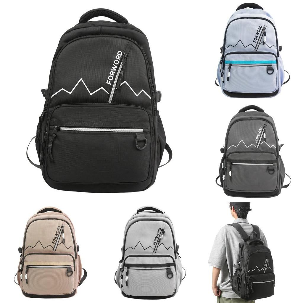 Big Capacity Simple Backpack With Letter Print Design For Middle Students School