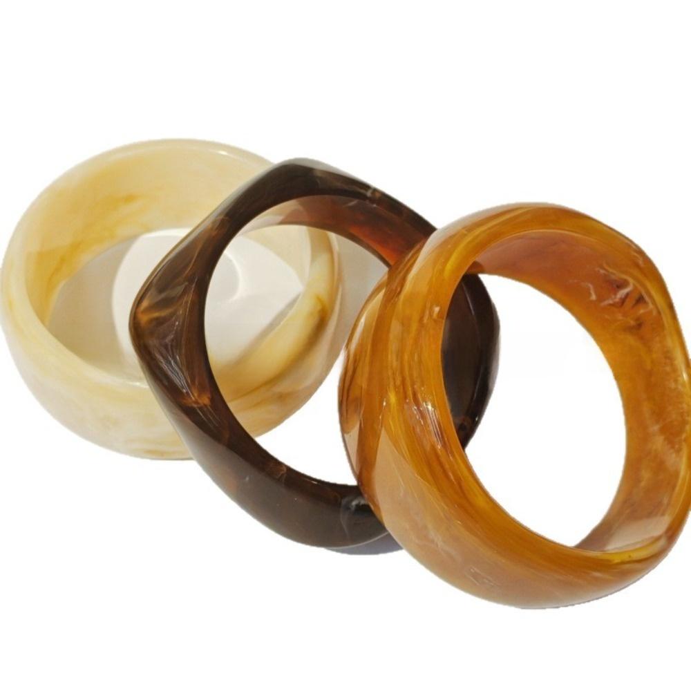3/4 Pcs Thickened Irregular Resin Bracelet Punk Cuff Bracelet Set Exaggerated Chunky Bangles Gifts