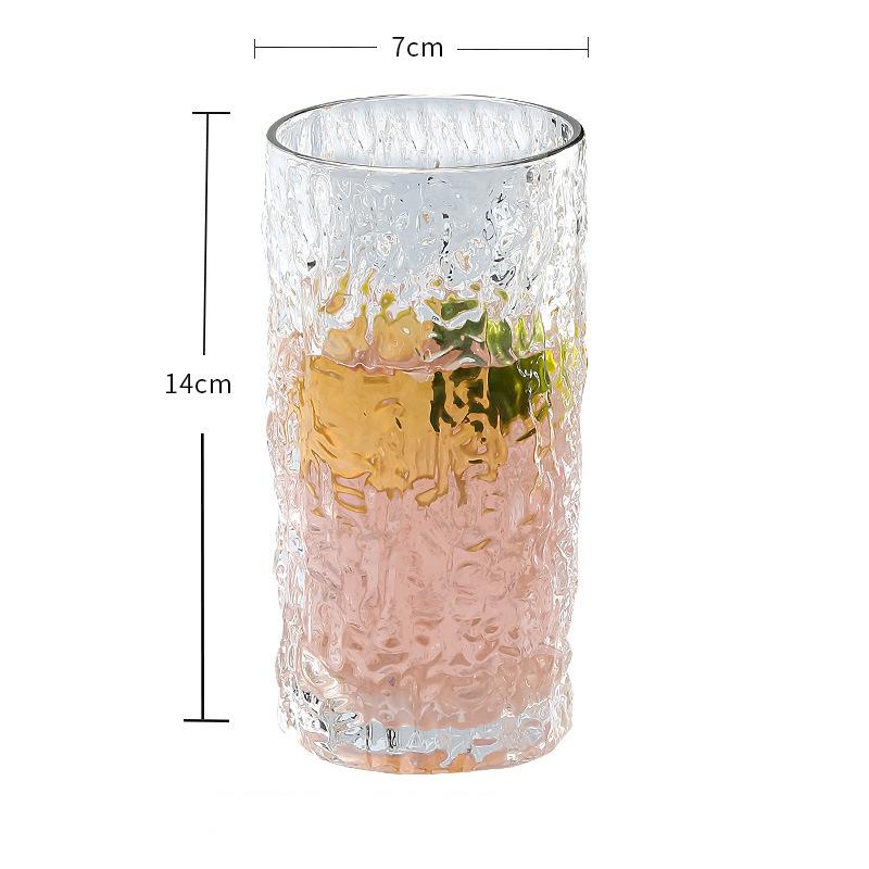 Creative Simple Glass Water Cup Bark Texture Cup Juice Cup Glass Milk Cup