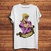 Giorno Giovanna Забавная JoJo Аниме Футболка Унисекс Лето Новая Белая Повседневная Футболка с коротким рукавом Унисекс Футболка Унисексга Уличная Одежда Дышащая