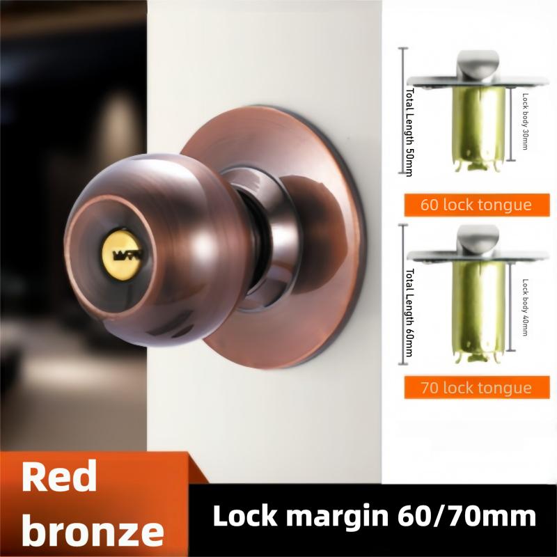 Stainless Steel round Ball Door Knobs Passage Entrance Lock Handle for Bedrooms Living Rooms Hardware Accessories