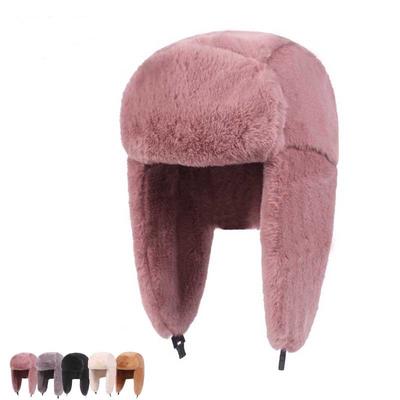 Thick Plush Bomber Hat Warm Winter Hat Trapper Trooper Hats Ear Protect Russian Snow Caps Earflap
