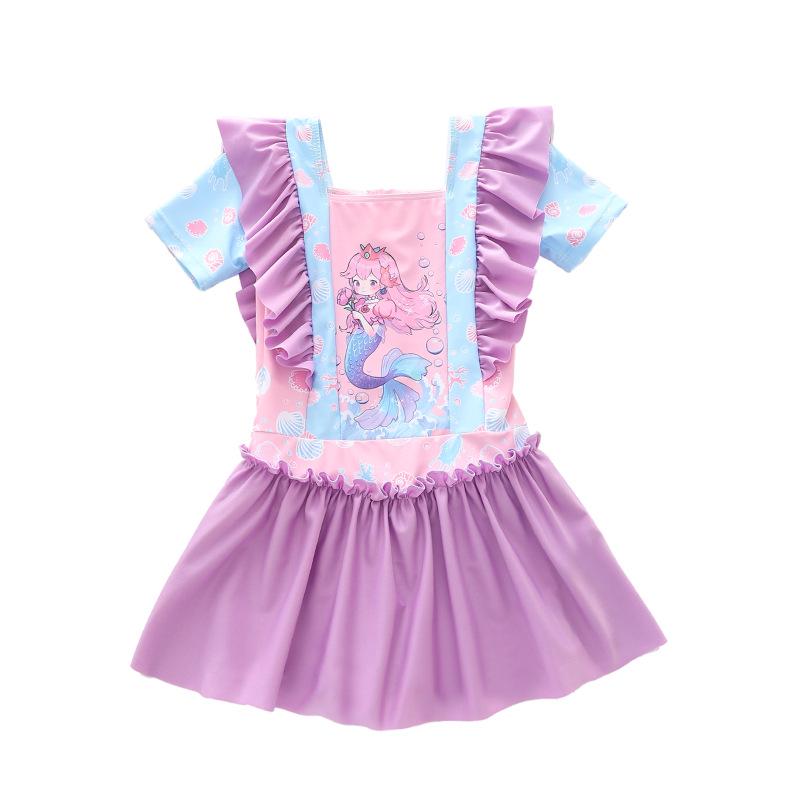 Mermaid Ruffle One-Piece Swimsuit for Toddlers and Girls