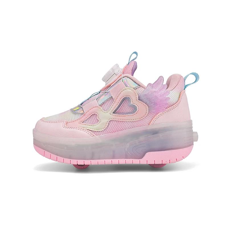 

New Flashing Light Shoes for Girls, Children s LED Light Shoes, Walking Sports Shoes, Ice Skates, and Ice Skates 29 розовый