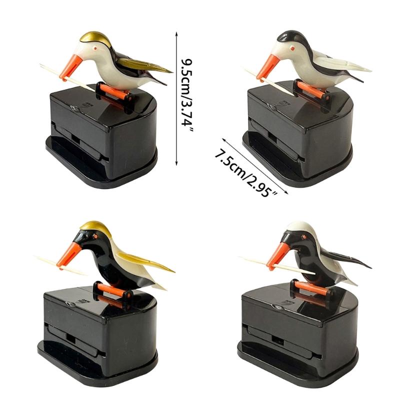 Druck-Zahnstocherspender Niedlicher kleiner Vogel-Zahnstocherhalter Automatischer Zahnstocher-Organizer-Kasten Heimdekorationen