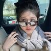 Vintage cat's eye white sunglasses women's tide UV protection Spice Girl Zhao Ruth polarized sunglasses TR