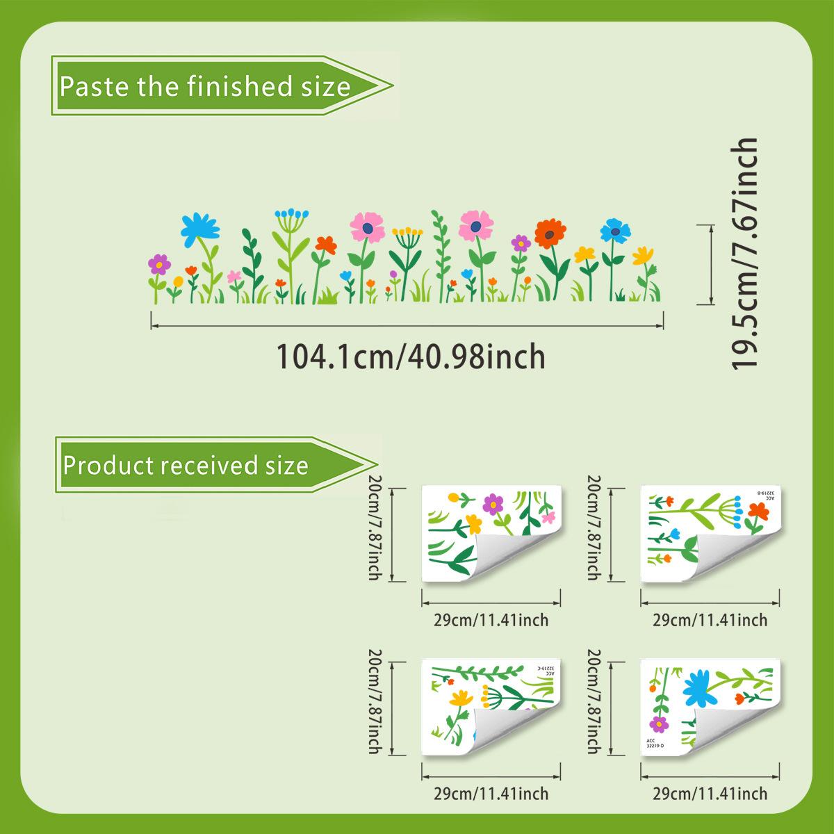 

Красочные стеклянные наклейки с цветами для украшения стен кухни и ванной комнаты, свежие и милые наклейки с цветами для окон 20*30cm