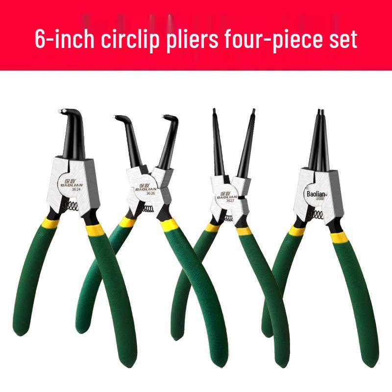 Multifunctional Yellow Retaining Ring Pliers Set: Internal & External Circlip and Spring Pliers