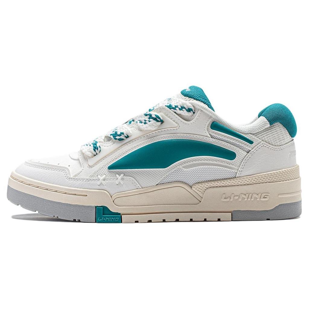 Li Ning Journey V2 Slip Resistant, Abrasion Resistant, Lightweight Low top Skateboard Shoes Men's White Turquoise AGCT137-1