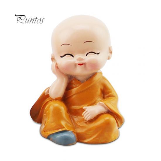 4Pcs Car Cute Cartoon Miniature Monks Micro Landscape