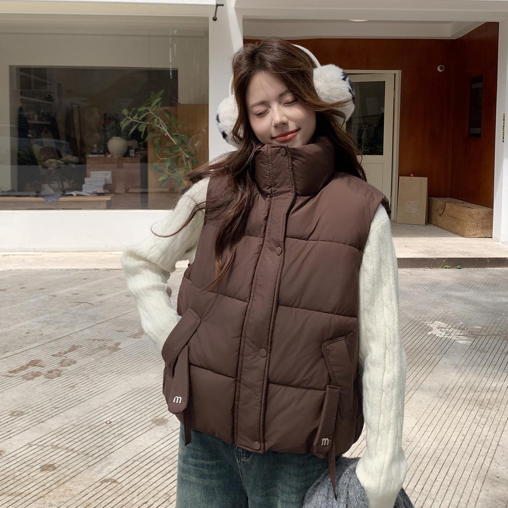 Short Vest Women'S Jacket Autumn And Winter New Loose Stand-Up Collar