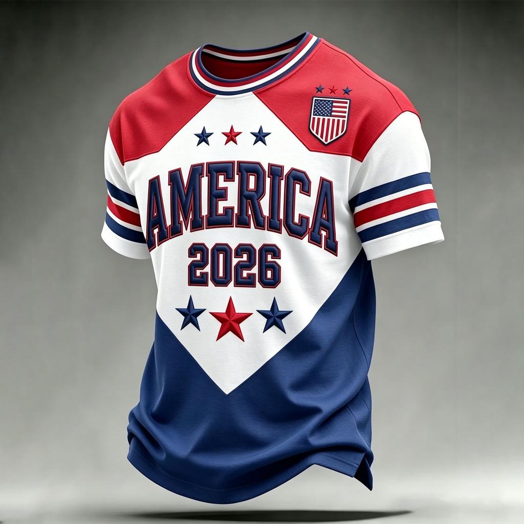 Men Casual Printed Crew Neck Lightweight Breathable Short Sleeve Top with 2026 Lettering and Graphic for Sports Events and Daily Wear