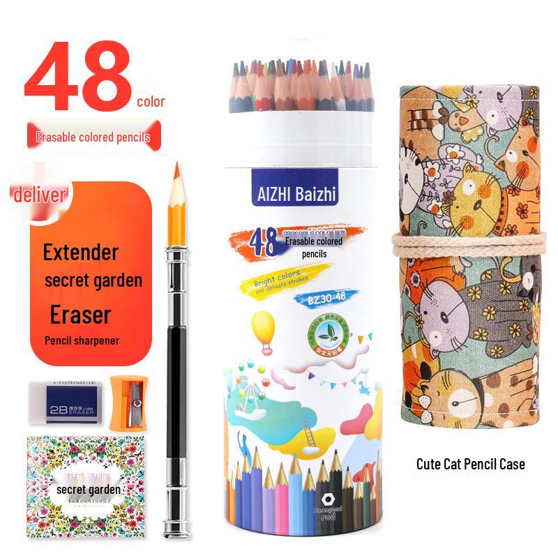 Sześciokątne Kredki Kolorowe Rozpuszczalne w Wodzie na Bazie Oleju - 12, 24, 36, 48, 72 Kolory - Zestaw do Rysowania dla Studenta