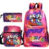 Cartoon Teacup Head Cuphead Student Backpack Oblique Span Bag Pencil Bag Primary And Secondary School Students Children'S Schoolbag Three-Piece Set