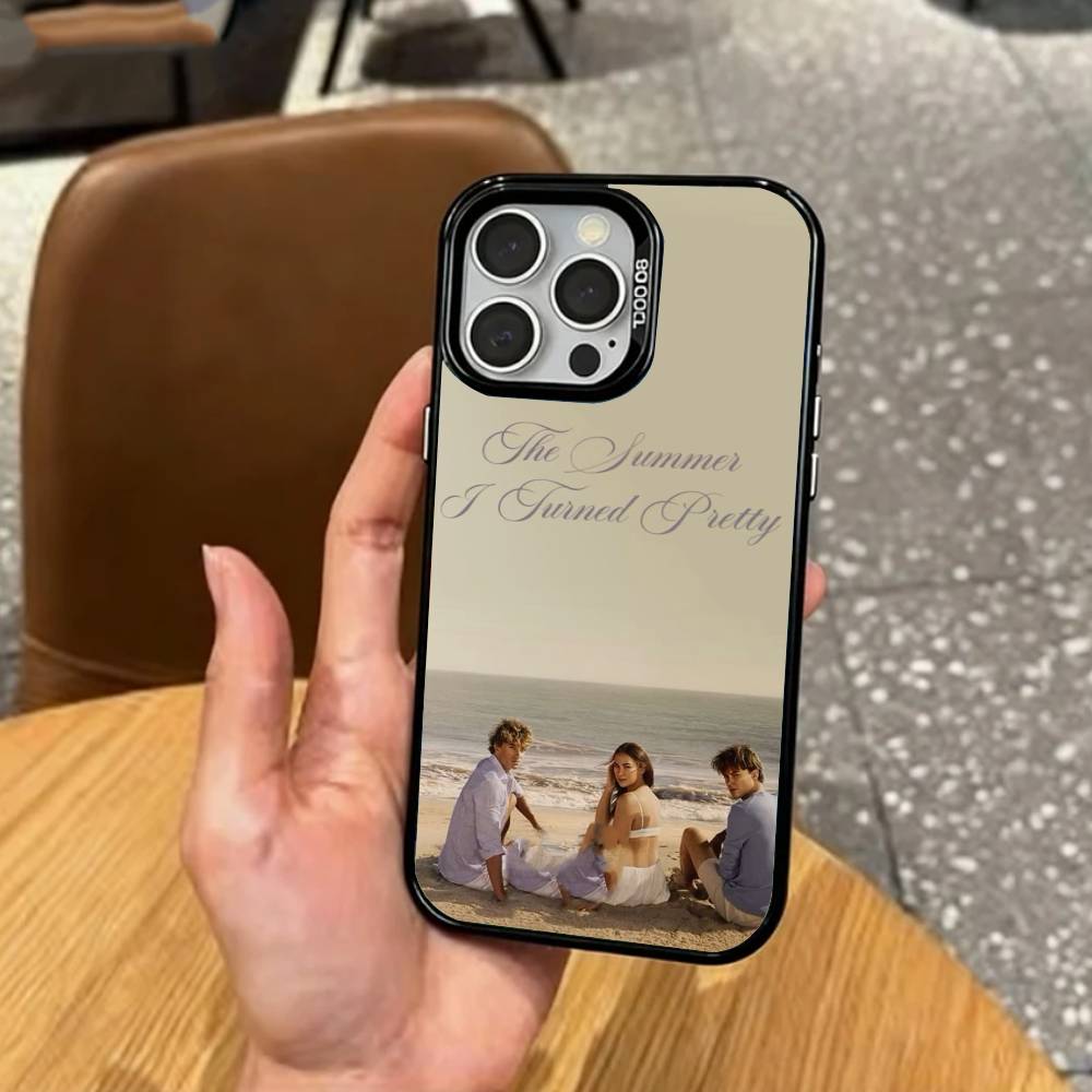 

T-The S-Summer I Turned Pretty Phone Case For iPhone17,16,15,14,13,12,11 Plus,Pro Max Colored Silver Plated Inside Cover iPhone17promax