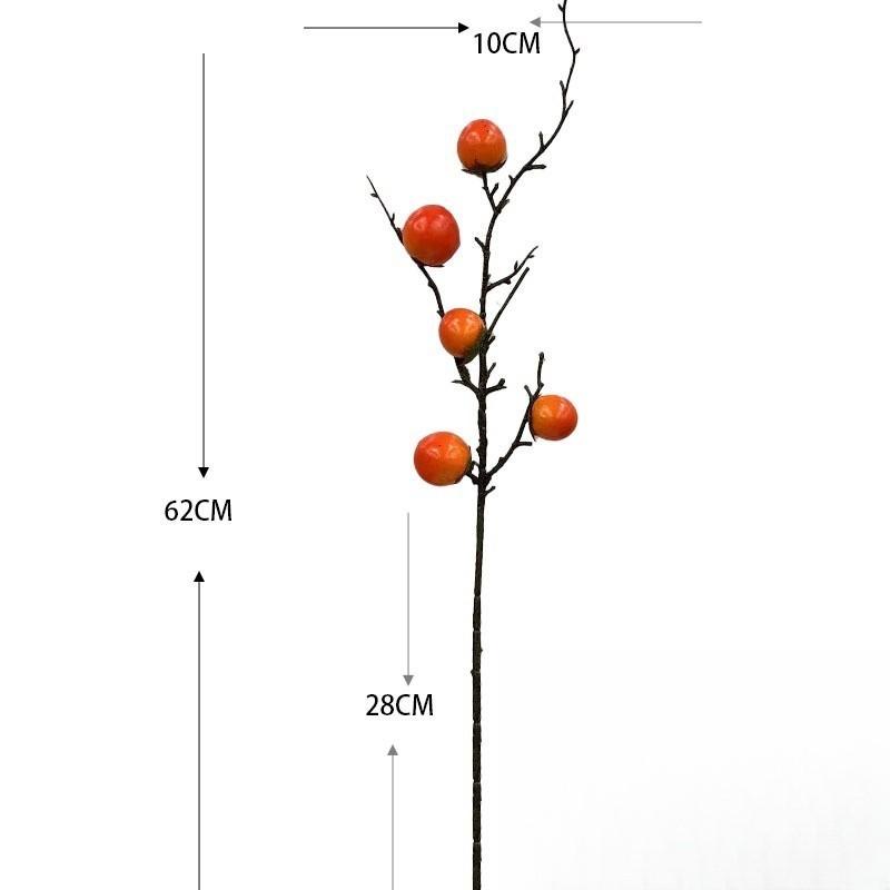Artificial Flower Fruits Mini Persimmons Green Plants Fake Persimmons Living Room Decorations Persimmon Trees Fake Flowers