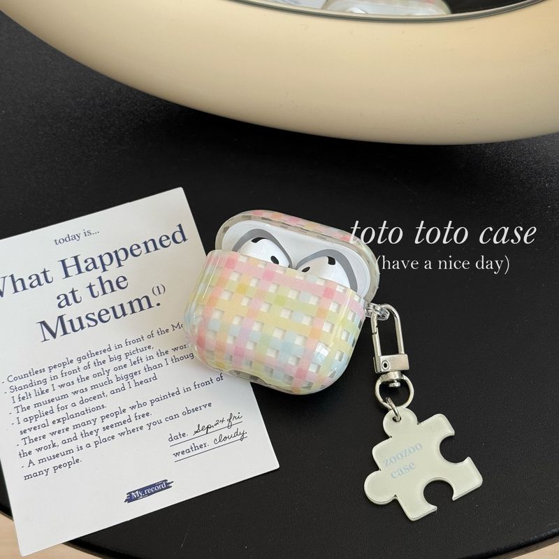 

Earphone Sleeves Pro for Apple 3 Generation New Arrival Protective Case Airpods1/2 Generation Bluetooth Earbuds Case Airpods2 Niche Style Pendant Apple Airpods Pro Shell + puzzle pendant