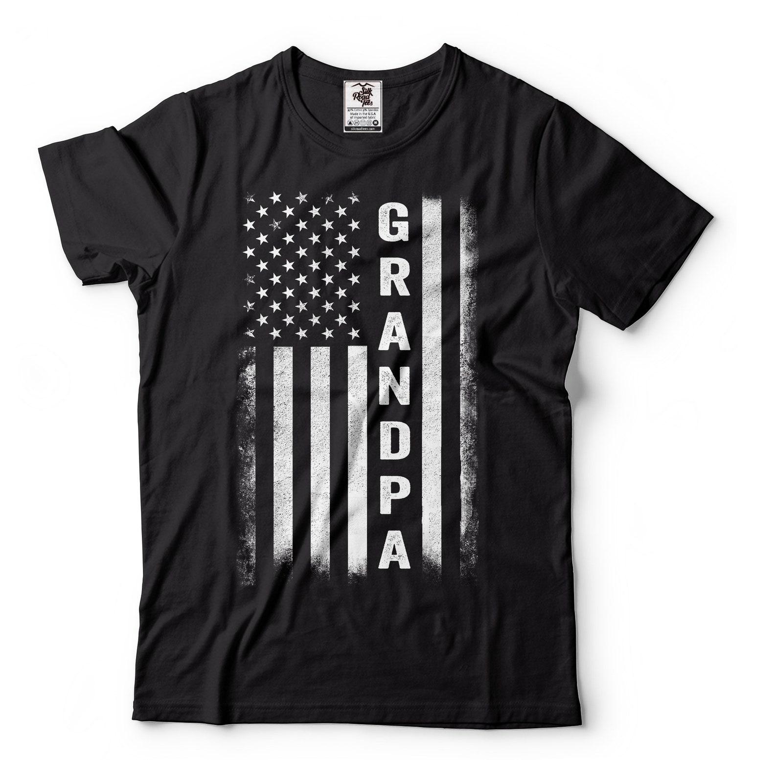 Grandpa Patriotic USA Flag T-Shirt: 4th of July Gift M