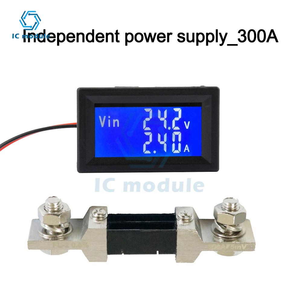 LCD DC DC Meter Head 75mV Digital Display Dual Display Voltage Current Temperature RS485 High Current Modbus Protocol