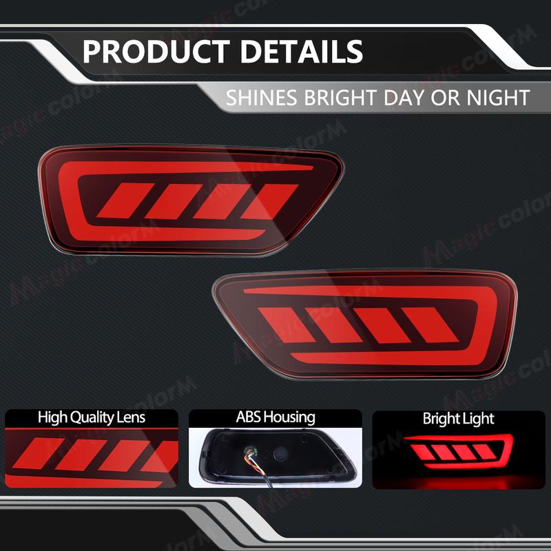 For Jeep Grand Cherokee 2011-/ Compass/ Dodge Journey LED Rear Bumper Reflector Lights Brake Turn Signal Lamp Taillights 12V