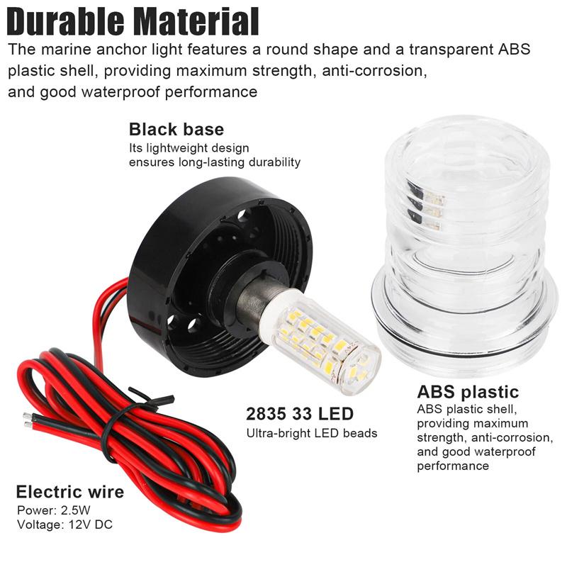 12V Led Navigation Anchor Light 360 Degree All Round For Marine Boat Light Yacht Sailing Lamp Navigation Signal Indicator