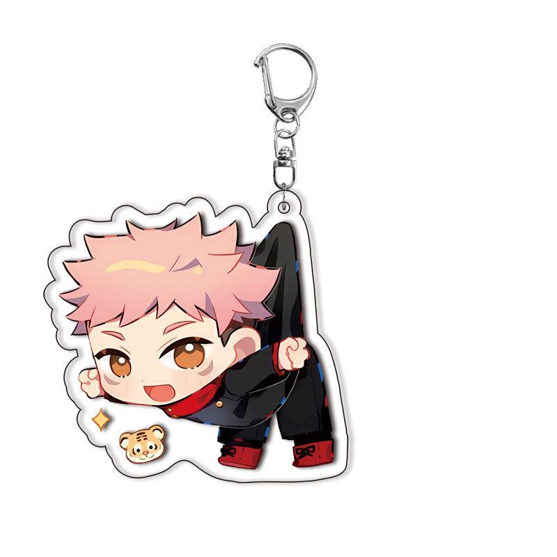 Anime Jujutsu Kaisen Acrylic Keychain Cute Cartoon Figures Pendant Souvenir Gifts For Fans Otaku Collection Toys For Boys Girls