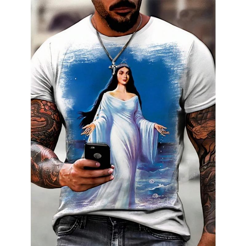 Věrné křesťanské 3D tištěné tričko s grafickým topem s náboženskou tématikou, módní pouliční ležérní kulatý výstřih, rychleschnoucí krátký rukáv, hip hop pánské tričko