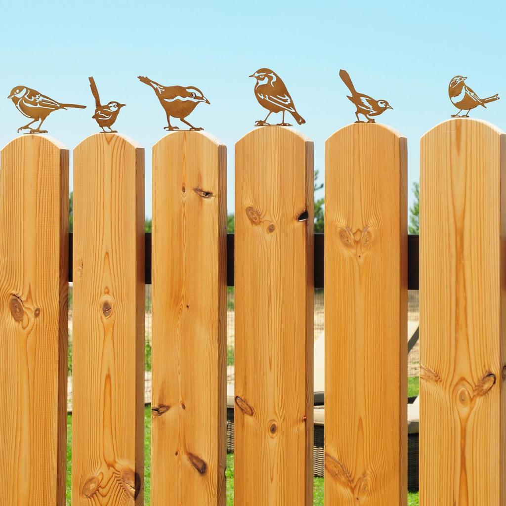 6 Pieces Rustic Metal Bird Decorations Outdoor Metal Bird Wall Crafts Metal Bird Craft Sculpture Ornaments For Garden Yard