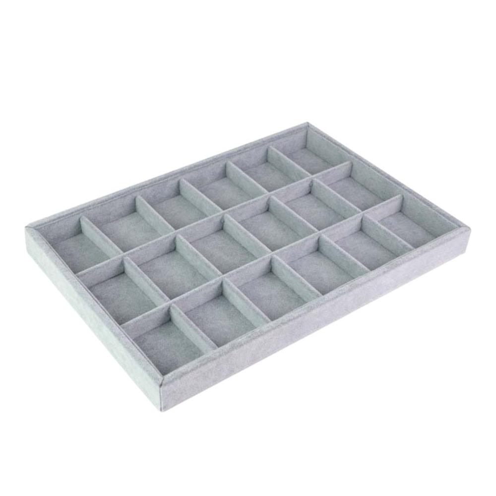 Large Capacity Velvet Jewelry Tray Wooden Rings Earrings Plate Jewelry Storage Box  Jewelry Seller