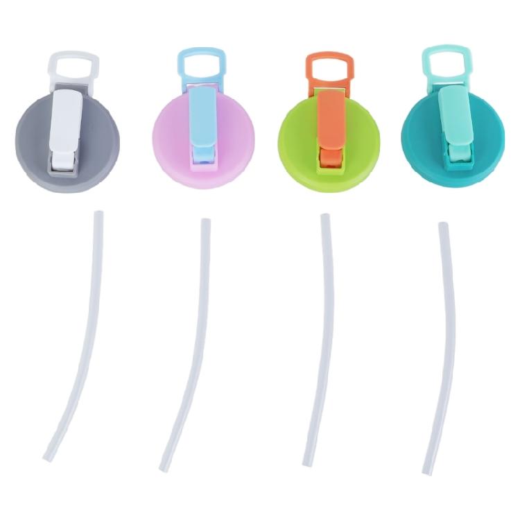 4pcs Portable Can Covers for Sodas and Beer Cans Silicone Can Lid with Drinking Straw Leak Proof Beverage Cans Caps