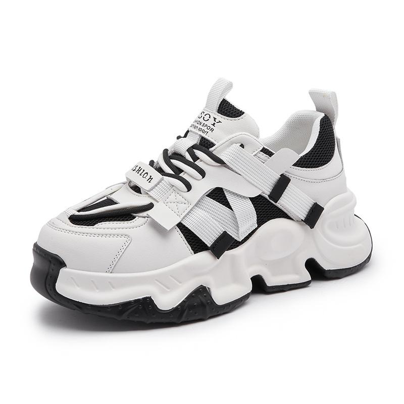 Fashion Korean Style Thick Bottom Elevated Increase Sneakers Women 2024 New Fashion Casual Simple All-match Shoes for Women Summertime