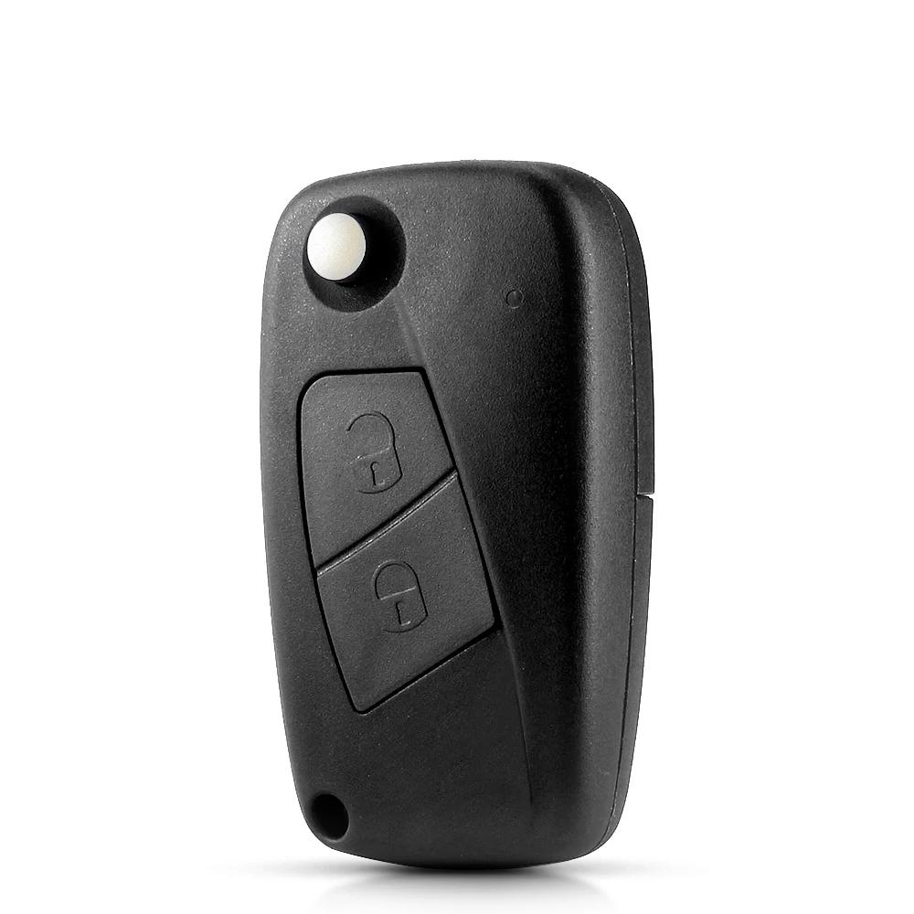 Autoschlüsselhülle für Fiat 500 Punto Stilo Ducato Panda Doblo Bravo 2/3 Tasten Klappbarer Fernbedienungsschlüssel Unbearbeitete Schlüsselkappe