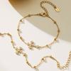 Qiong Yao 5A Zirconia Cross Jewelry Set: 18K Gold-Plated Earrings, Bracelet, Ring, Pendant, and Clavicle Chain