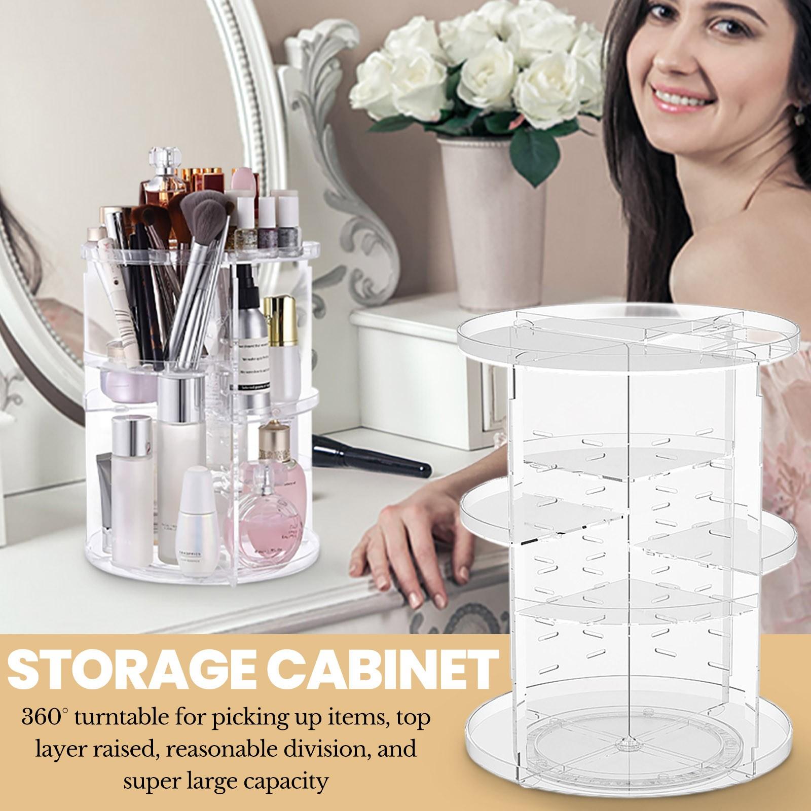 

Acrylic Rotating Cosmetic Storage Rack One Size
