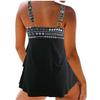 European & American Plus Size Rhombus Split Swimsuit for Women