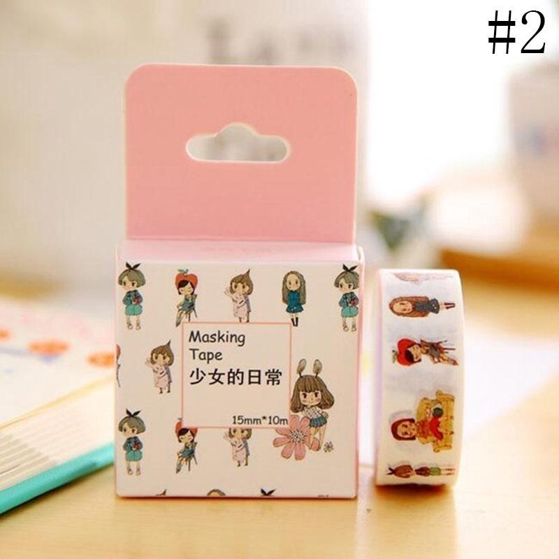 1 Pcs Printing Washi Tape Roll Decorative Sticky Paper Masking Tape Adhesive