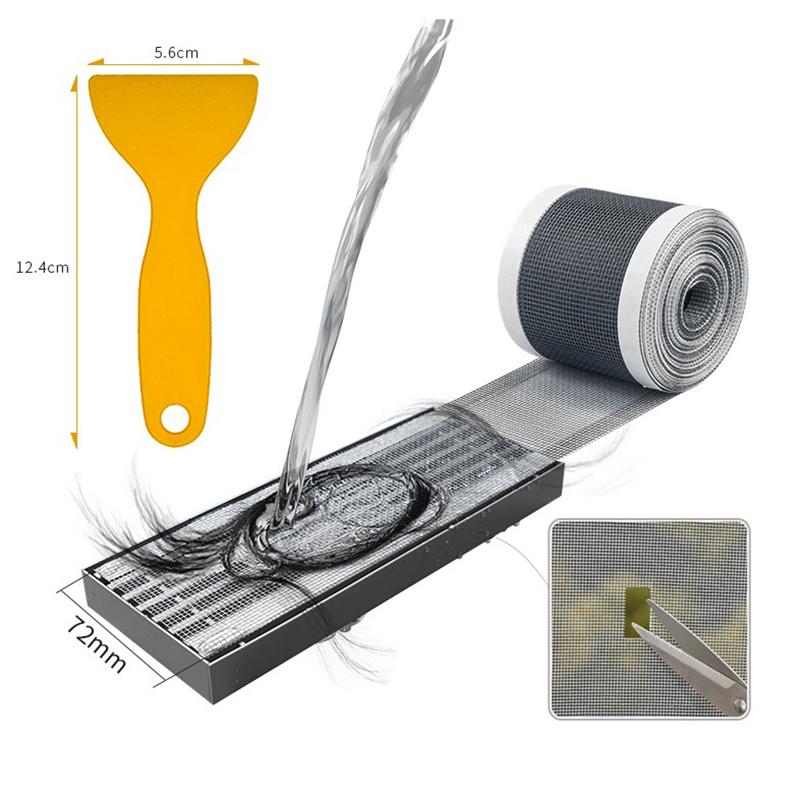 5 Meter Dusche Bodenablauf Filter Haarfänger Sieb Küche Waschbecken Kanalisation Vorlauf Stopper Badezimmer Mesh Aufkleber Einweg