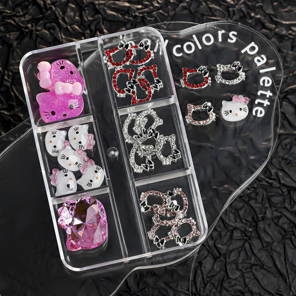 Hello Kitty Strass-Nagelkunst Legierungszubehör