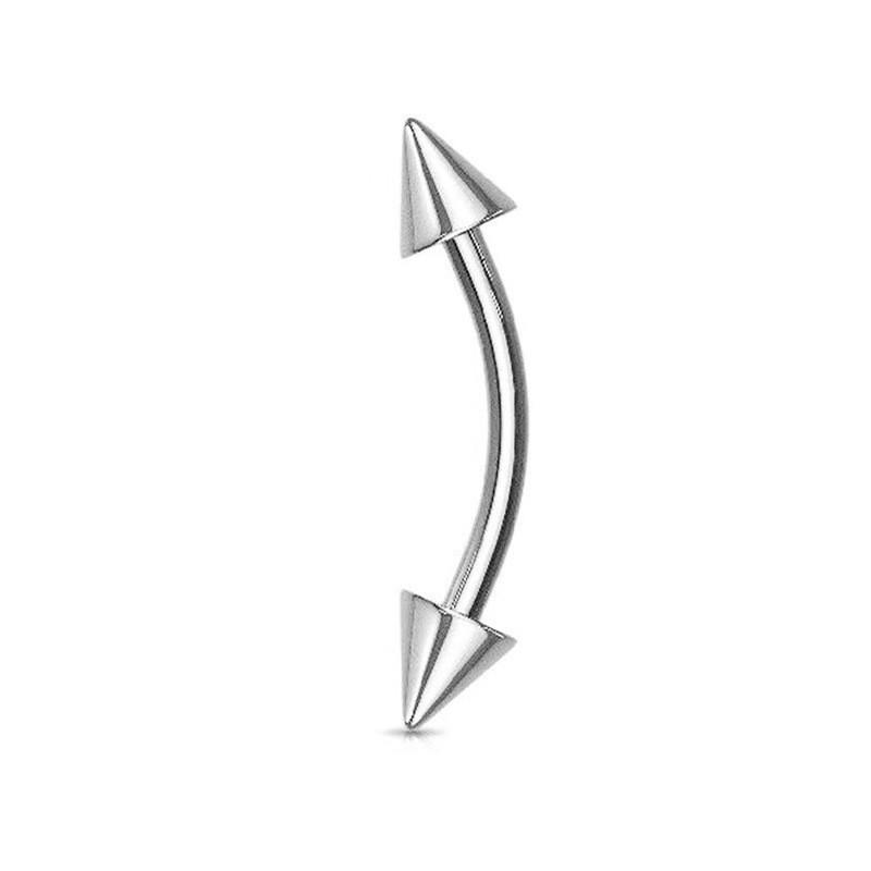Mixed Style Stainless Steel Curved Barbell Spike Tongue Ring Jewelry