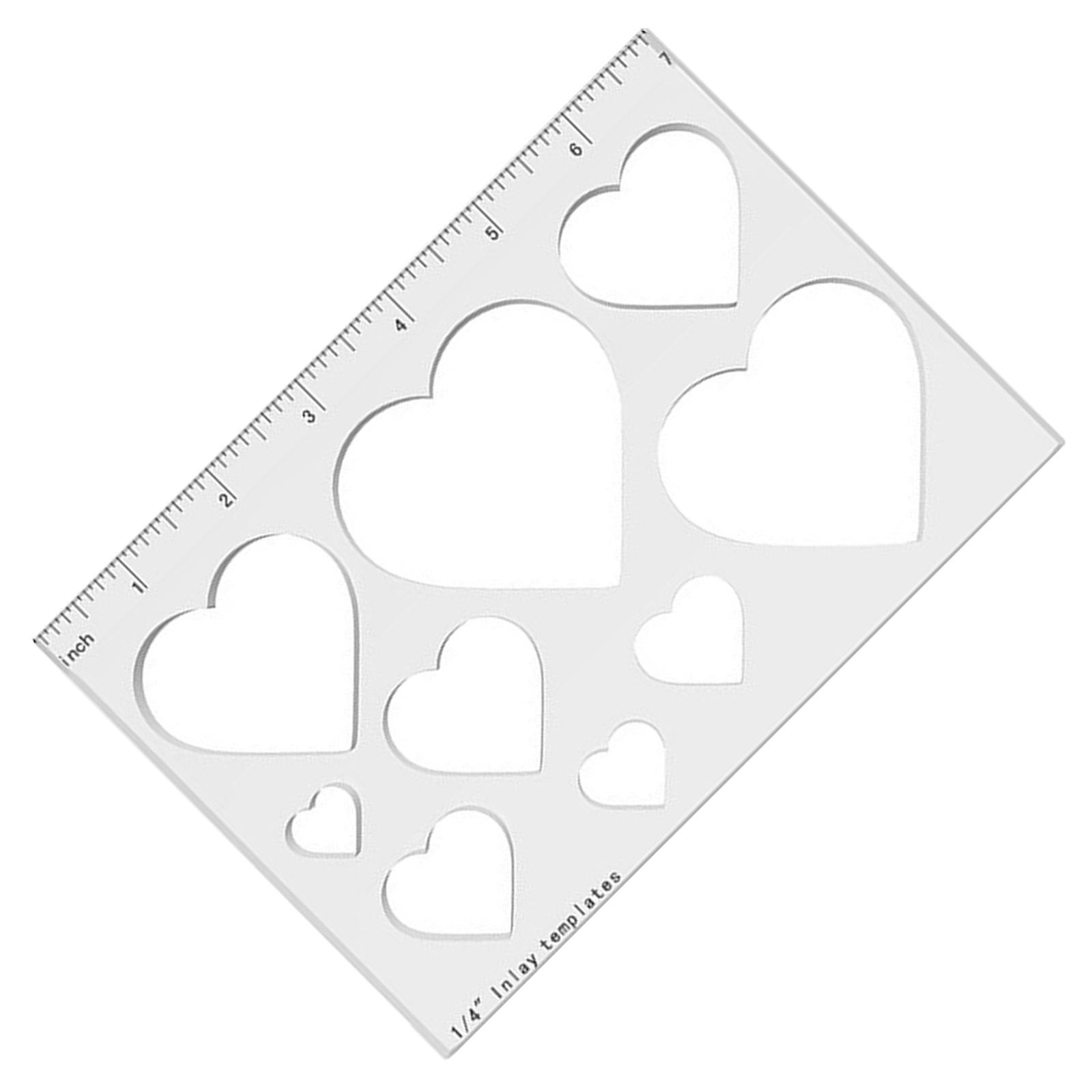 

Triangle or Heart Acrylic Inlay Template Clear Router Stencil Drawing Scale Ruler for Woodworking Precisions Measuring A