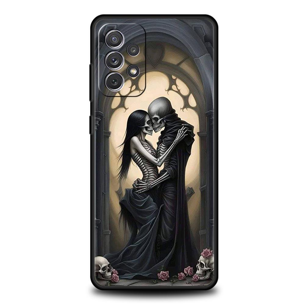 Love Skeleton Skull Phone Case For Samsung Galaxy A17 A07 A55 A35 A25 A15 A05s A33 5G A31 A23 A21s A13 A41 A73 A53 A51 A71 Cover