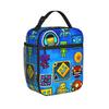 Geometry Dash Insulated Lunch Bags Thermal Bag Reusable,Meal Container High Capacity Lunch Box Tote Food Handbags College