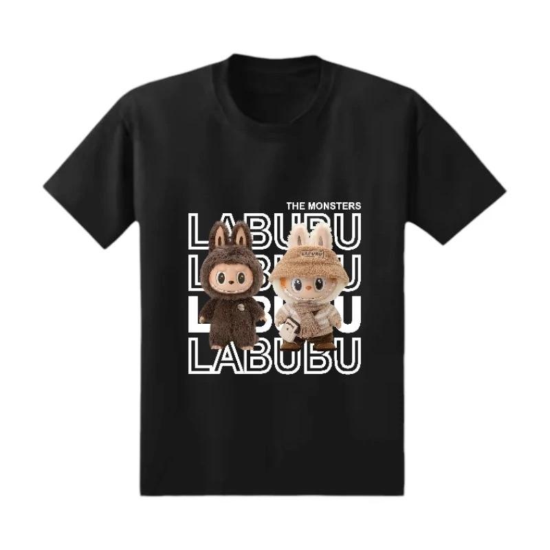 Labubu Joint Short Sleeve T Shirt Trendy Cartoon Design Breathable Fabric Oversize Korean Style Unisex
