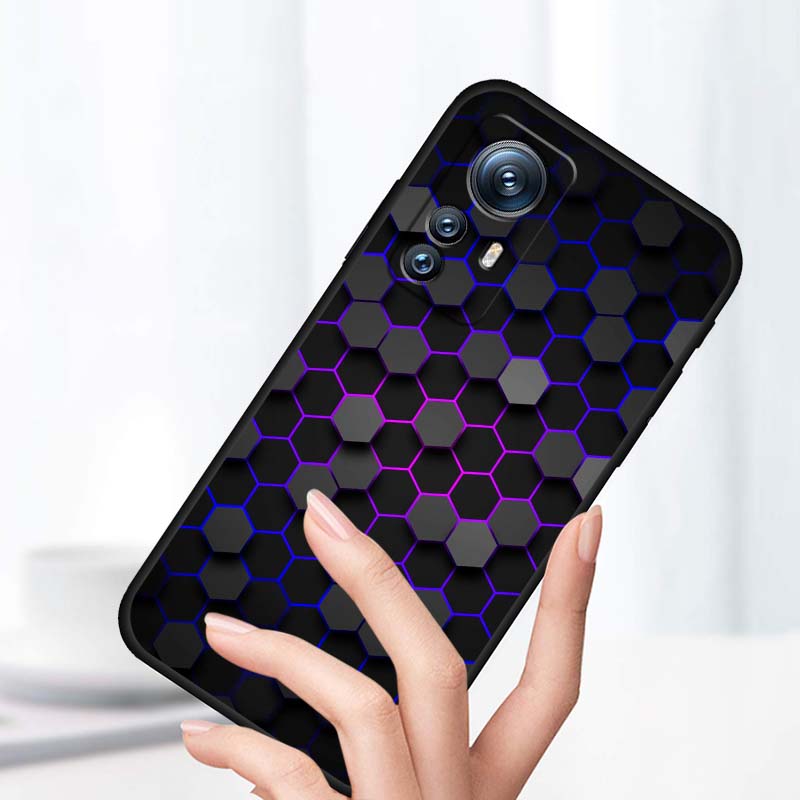 Funda de Teléfono con Ilustración de Arte Tecnológico Para Xiaomi Mi 15 14 13 13T 12 12T 12S 11 11i 11T Pro Ultra Lite 5G Negra Suave