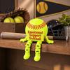 Office Desktop Baseball Ornament Ball Buddy Figurine with Articulated Legs, Desk Shelf Sitter Statues, Tennis Lover Decor Movable Joints