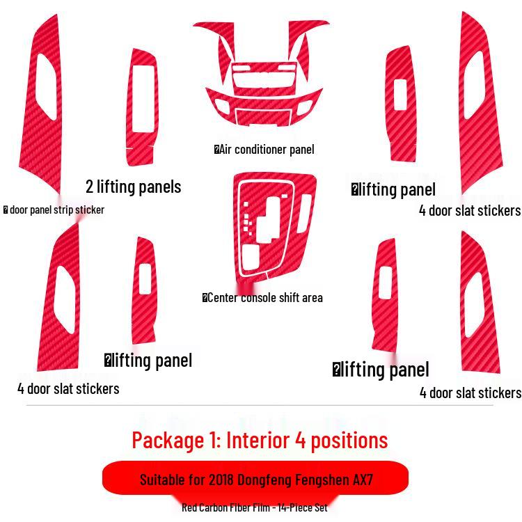 Dongfeng Fengshen AX7 Interior Carbon Fiber Center Console Protective Sticker: Fits 18 Models