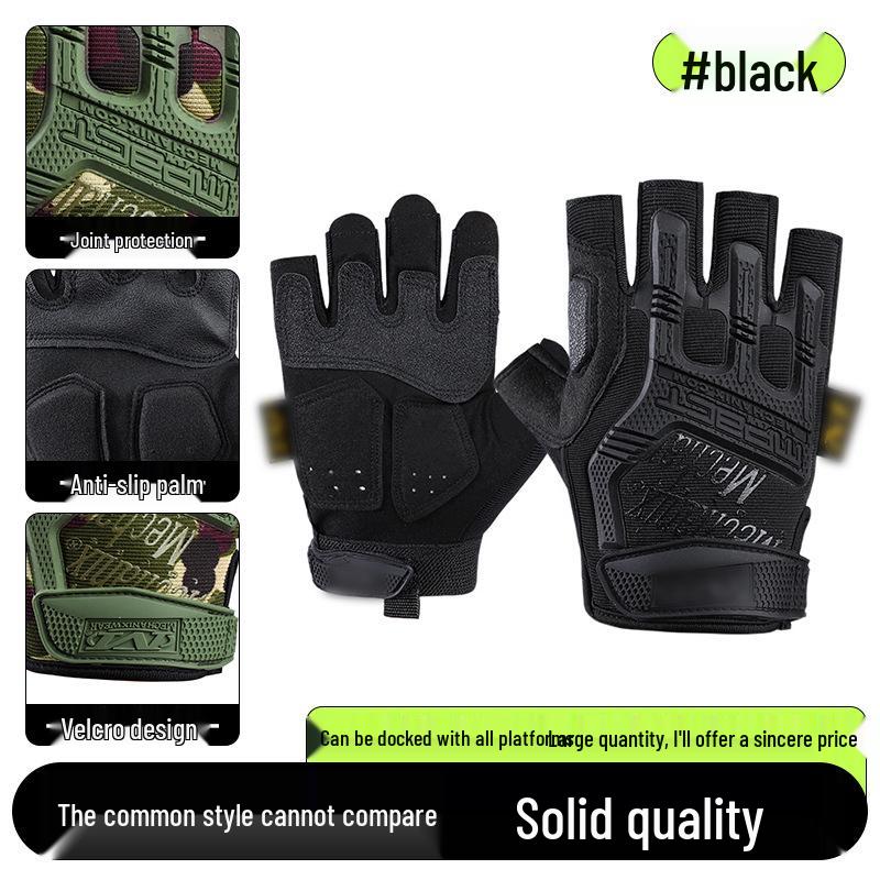 Men's Full-Finger Outdoor Tactical Gloves - Cut-Resistant, Wear-Resistant for Motorcycle Riding & Combat