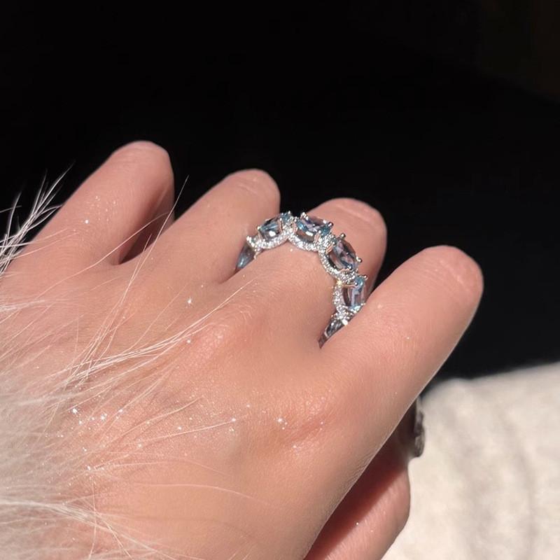 Ring Stylish Copper With Gorgeous Ice Sugar Aesthetic Ideal For Women Fashionable